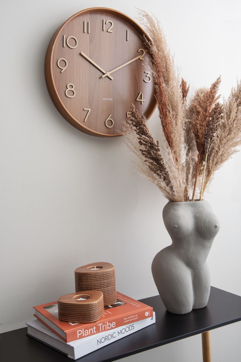 Karlsson wandklok Pure Dark basswood 40cm