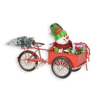 Bakfiets metaal met kerstversieringen 31cm - Eliassen.nl