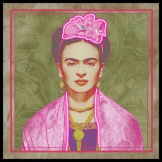 Glasschilderij met led verlichitn Frida Kahlo - Eliassen.nl
