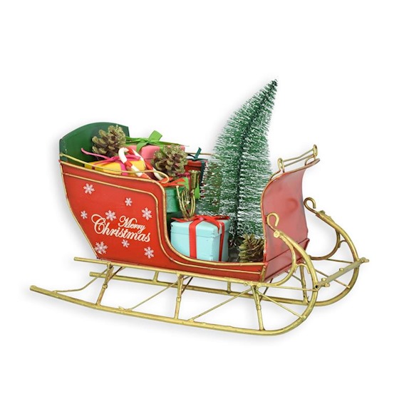 Arreslee metaal met kerstspullen 30cm - Eliassen.nl
