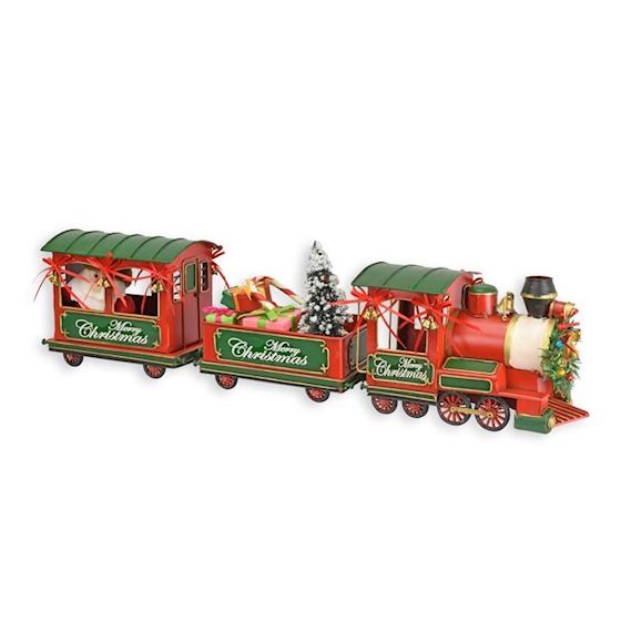Kersttrein metaal 3-delig 68cm - Eliassen.nl