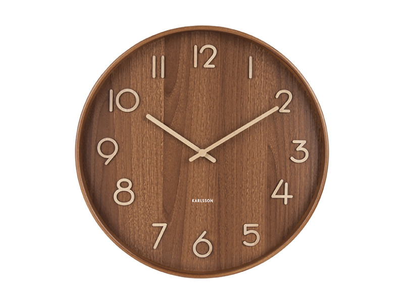 Karlsson wandklok Pure Dark basswood 40cm - Eliassen.nl